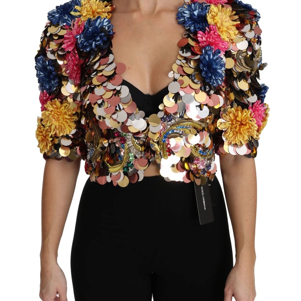 Colorful Sequin Floral Jacket